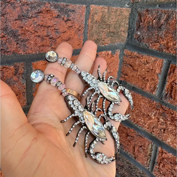 Zara Scorpion Crystal Drop Earrings - Picture 10 of 13